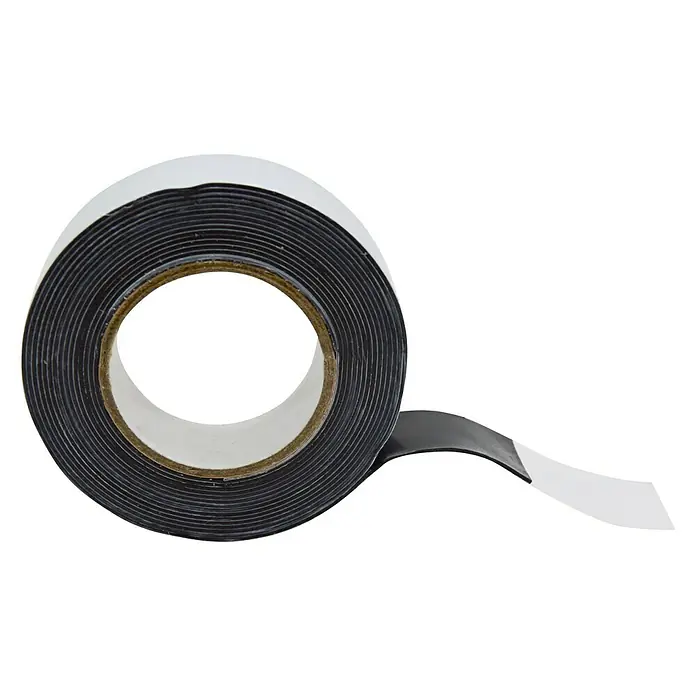 Cinta de reparación Autovulcanizable - Negro, L x An: 2,5 m x 19 mm - Rollo de cinta aislante con adhesivo negro y papel protector blanco para instalaciones y reparaciones eléctricas.
