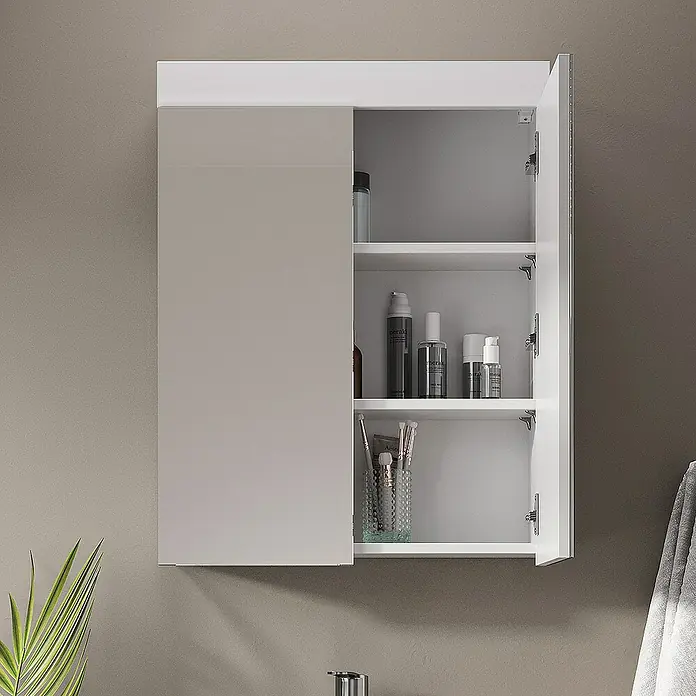 Vicco Spiegelschrank Luna Weiß - B x H: 60 x 77 cm, Sonstiges, Weiß