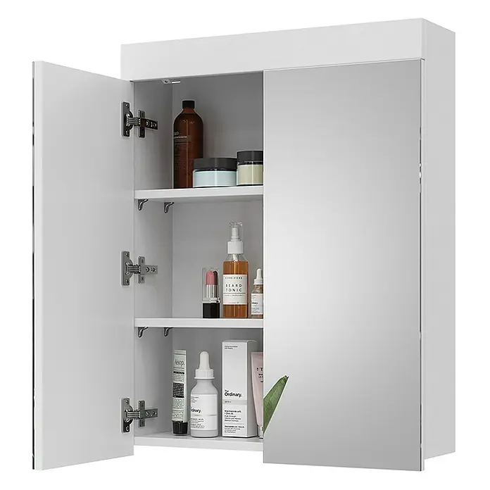Vicco Spiegelschrank Luna Weiß - B x H: 60 x 77 cm, Sonstiges, Weiß