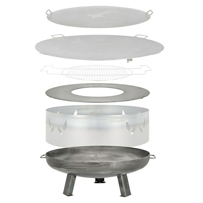 Buschbeck Parrilla redonda (Apto para: Recipiente para el fuego con Ø 80 cm, Acero)