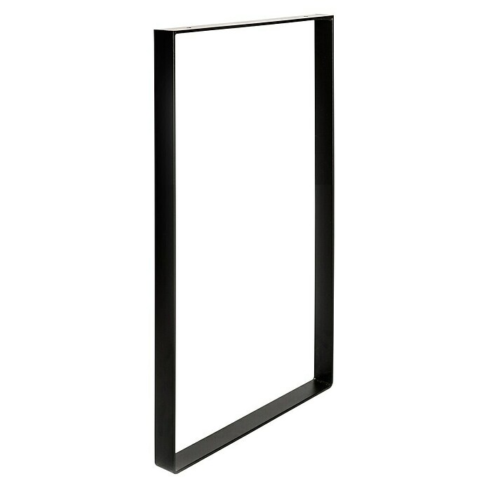 Pata para muebles rectangular (L x An x Al: 38,5 x 4 x 71 cm, Capacidad de carga: 250 kg, Negro)