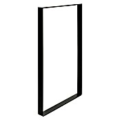 Pata para muebles rectangular (L x An x Al: 38,5 x 4 x 71 cm, Capacidad de carga: 250 kg, Negro)