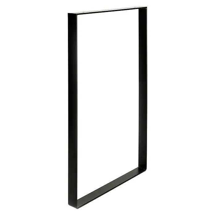 Rei Möbelfuß Strong - L x B x H: 4 x 38,5 x 71 cm, Traglast: 250 kg, Stahl, Schwarz - Schwarzes Tischbein aus Metall in rechteckiger Form. Robustes Design für individuelle Möbelprojekte.