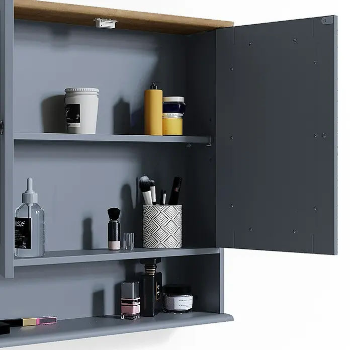 Vicco Spiegelschrank Bianco Grau - Sonstiges, Grau