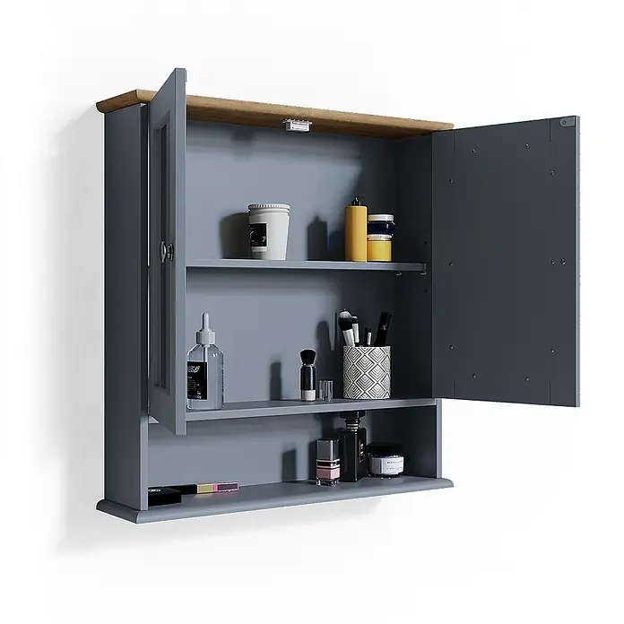 Vicco Spiegelschrank Bianco Grau - Sonstiges, Grau