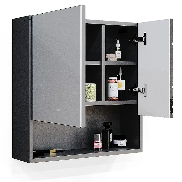 Vicco Spiegelschrank Irma Anthrazit Hochglanz - B x H: 54 x 55 cm, Sonstiges, Anthrazit Hochglanz
