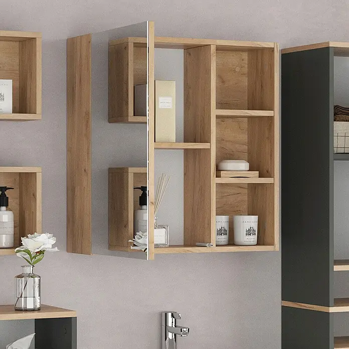 Vicco Spiegelschrank Senyo Anthrazit - Sonstiges, Anthrazit