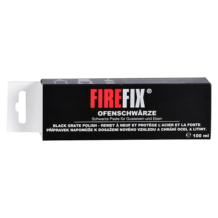 Firefix Ofenschwärze - 0,1 l, Schwarz - Bild einer FIREFIX Ofenschwärze, schwarze Paste für Gusseisen und Eisen, mit 100 ml Inhalt.