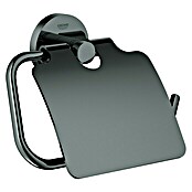 Grohe Essentials Toilettenpapierhalter (Mit Deckel, Hard Graphite, Glänzend)