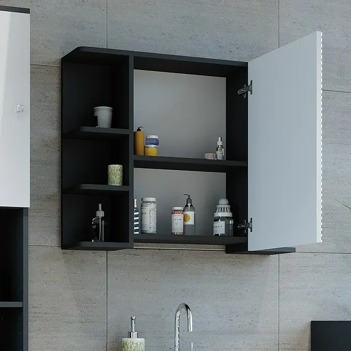 Vicco Spiegelschrank Fynn Anthrazit - Sonstiges, Anthrazit