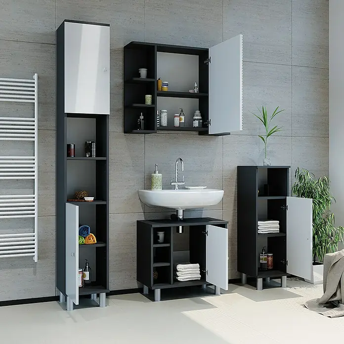 Vicco Spiegelschrank Fynn Anthrazit - Sonstiges, Anthrazit