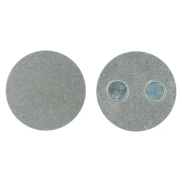 Mini-Rauchmelder-Befestigung - Durchmesser: 4 cm, Kleben - Graue Keramikscheiben mit magnetischer Rückseite, ideal für Bastelarbeiten und Heimdekorationen. Vielseitig und praktisch.