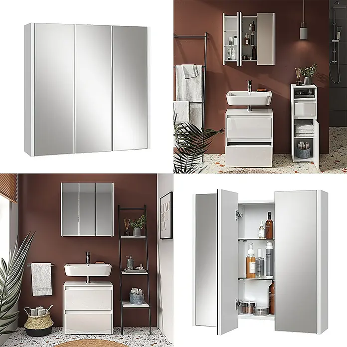 Vicco Spiegelschrank Majest Weiß - Sonstiges, Weiß
