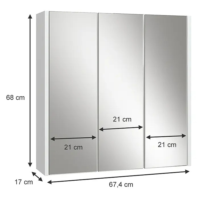 Vicco Spiegelschrank Majest Weiß - Sonstiges, Weiß