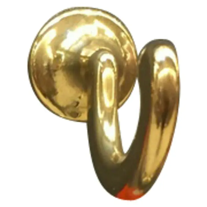 Häfele Gancho para colgar - L x An x Al: 45 x 20 x 3 mm - Este elegante gancho de pared dorado es ideal para albornoces o toallas. El gancho es robusto y tiene un aspecto elegante.