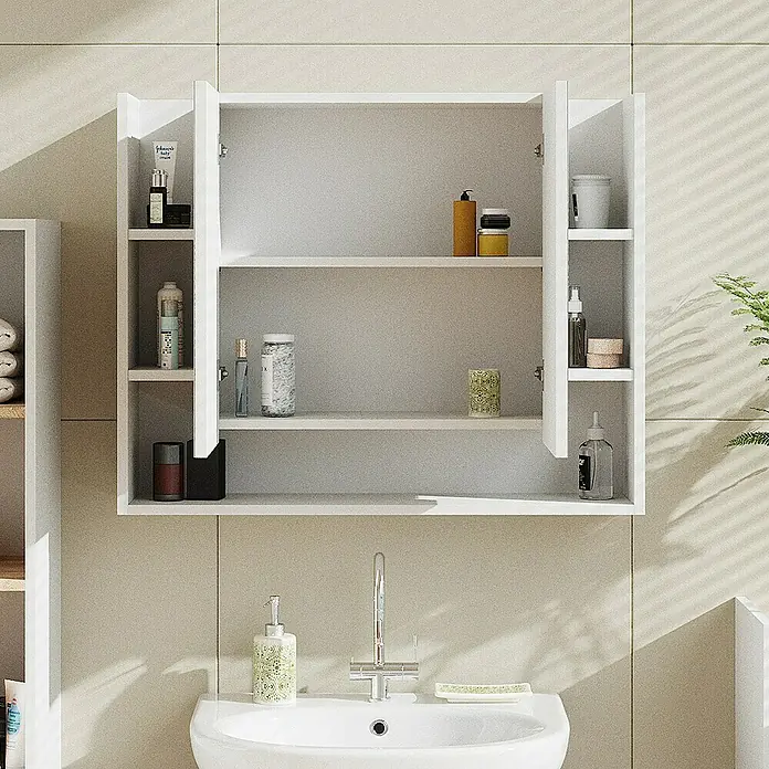Vicco Spiegelschrank Elira Weiß - Sonstiges, Weiß
