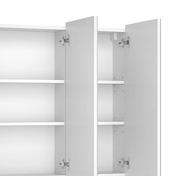 Vicco Spiegelschrank Sola Weiß mit 3 Türen - Metall, Weiß