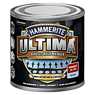 Hammerite Metall-Schutzlack ULTIMA (RAL 3003, Rubinrot, 250 ml, Glänzend)