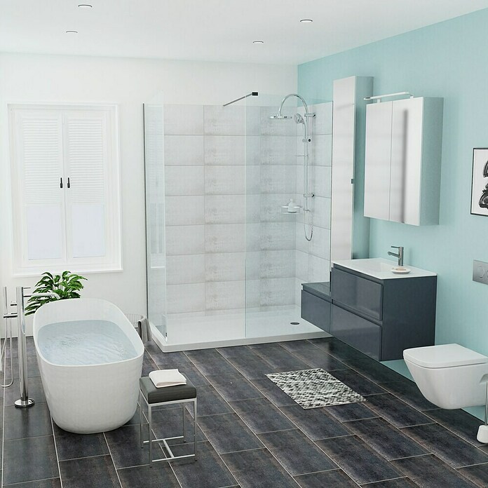 Camargue Espacio Wastafelonderkast (80 x 46 x 60 cm, 2 laden, Gama antraciet glanzend)