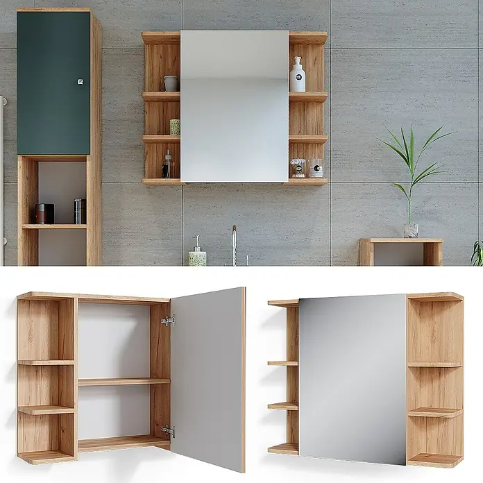 Vicco Spiegelschrank Fynn Eiche - Sonstiges, Eiche
