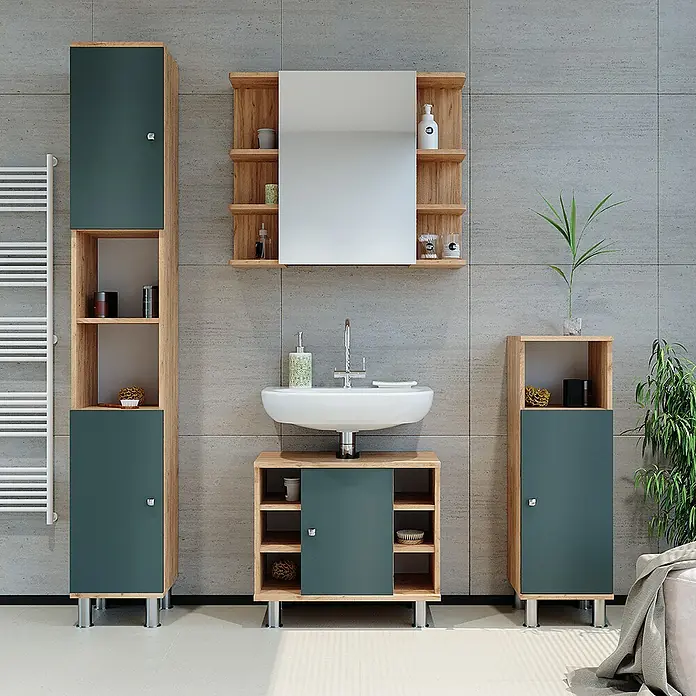 Vicco Spiegelschrank Fynn Eiche - Sonstiges, Eiche