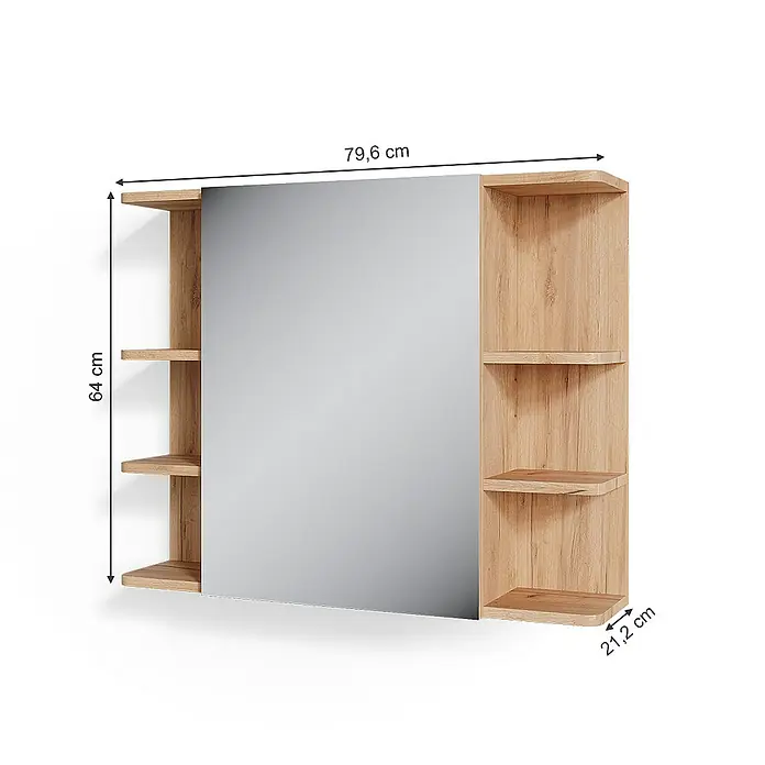 Vicco Spiegelschrank Fynn Eiche - Sonstiges, Eiche