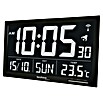 Digitale Funkwanduhr Jumbo-LCD (Schwarz, L x B x H: 36,8 x 2,9 x 22,8 cm)