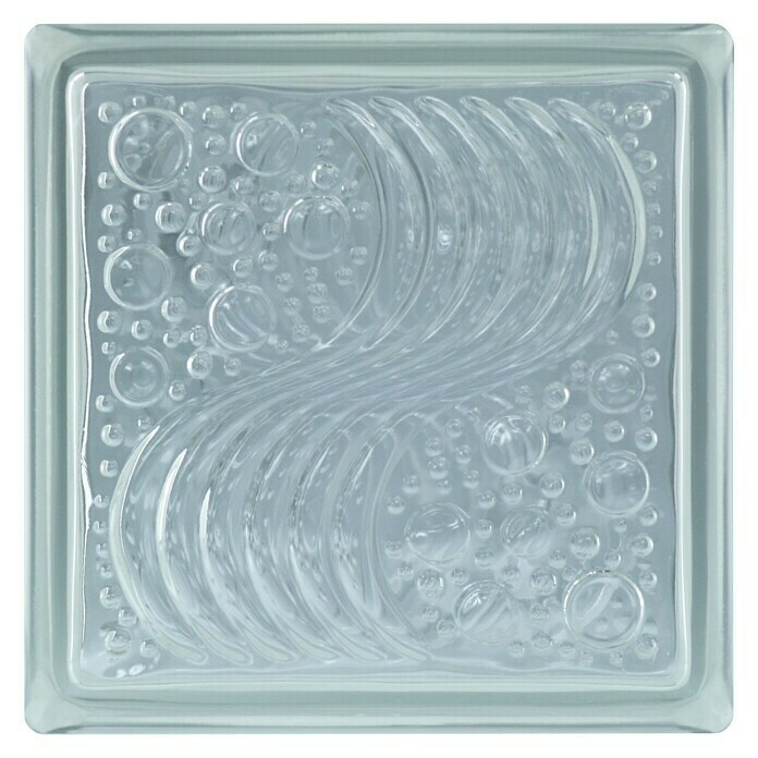 Fuchs Design Bloque de vidrio Neutro Surf (Claro, 19 x 19 x 8 cm)