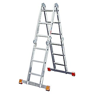 Zgibna lestev (Delovna višina: 4,4 m, Število prečk: 12 kos, Aluminij)