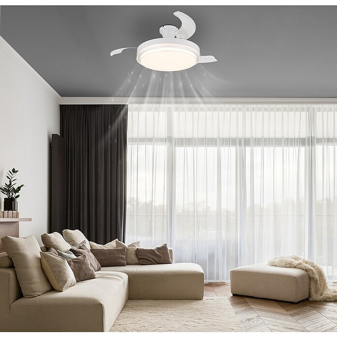 Globo Stropni ventilator Beliz  (40 W, Promjer: 1.060 mm, Bijela) | BAUHAUS