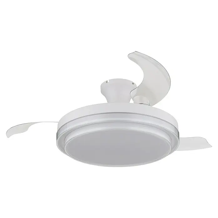 Globo Deckenventilator Beliz - 40 W, Durchmesser: 1.060 mm - Dieser moderne, weiße Deckenventilator mit integrierter LED-Beleuchtung sorgt für eine angenehme Atmosphäre und optimale Luftzirkulation.
