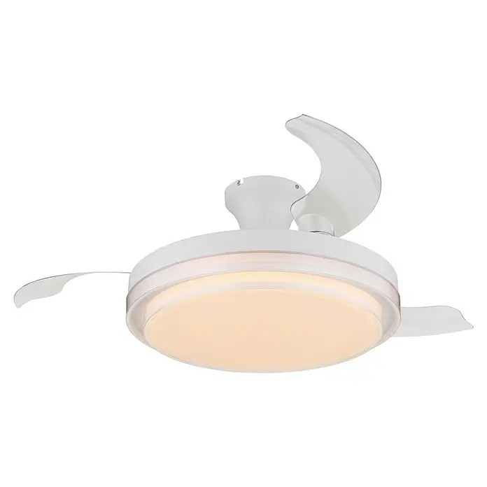 Globo Deckenventilator Beliz - 40 W, Durchmesser: 1.060 mm - Weißer Deckenventilator mit integrierter LED-Leuchte. Das moderne Design sorgt für eine angenehme Beleuchtung und Kühlung im Raum.