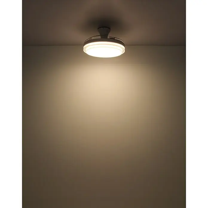 Globo Ventilador de techo Beliz - 40 W, Diámetro: 1.060 mm, Blanco mate - Lámpara de techo moderna con una luz cálida. Su diseño circular proporciona una iluminación uniforme en toda la habitación.
