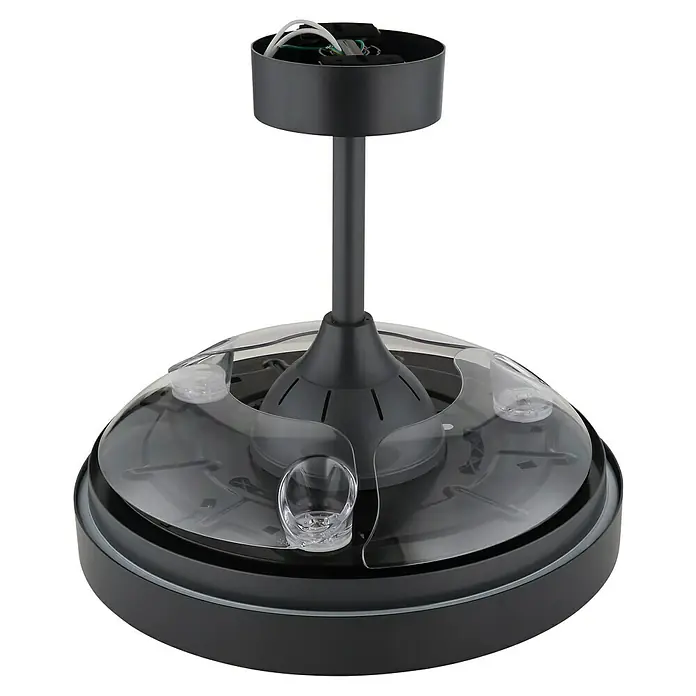 Globo Deckenventilator Elina - 40 W, Durchmesser: 910 mm - Eine Nahaufnahme eines stilvollen, grauen Deckenventilators mit klaren Akzenten und einer modernen Ästhetik.