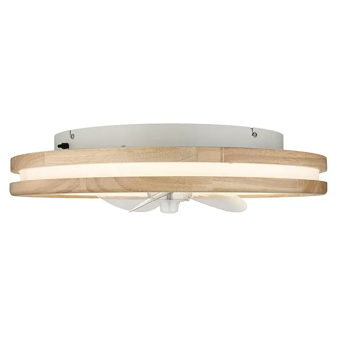 Globo Deckenventilator Gatian - 30 W, Durchmesser: 500 mm, Kautschuk - Deckenventilator mit Holzstruktur und LED-Beleuchtung. Der moderne Ventilator sorgt für frische Luft und angenehmes Licht im Raum.