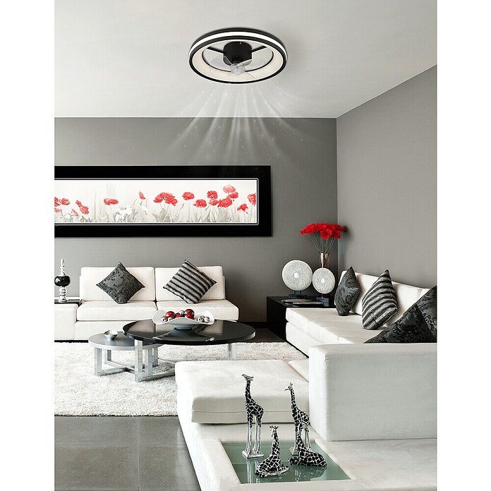 Globo Stropni ventilator Gatian  (30 W, Promjer: 500 mm, Crna) | BAUHAUS