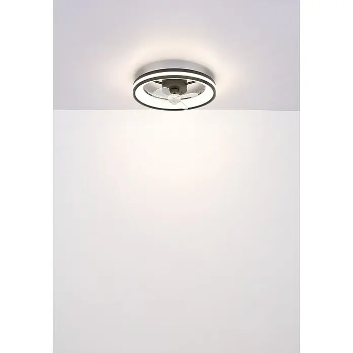 Globo Deckenventilator Gatian - 30 W, Durchmesser: 500 mm, Schwarz - Moderne Deckenleuchte mit integriertem Ventilator, die für eine stilvolle Beleuchtung und Luftzirkulation in jedem Raum sorgt.