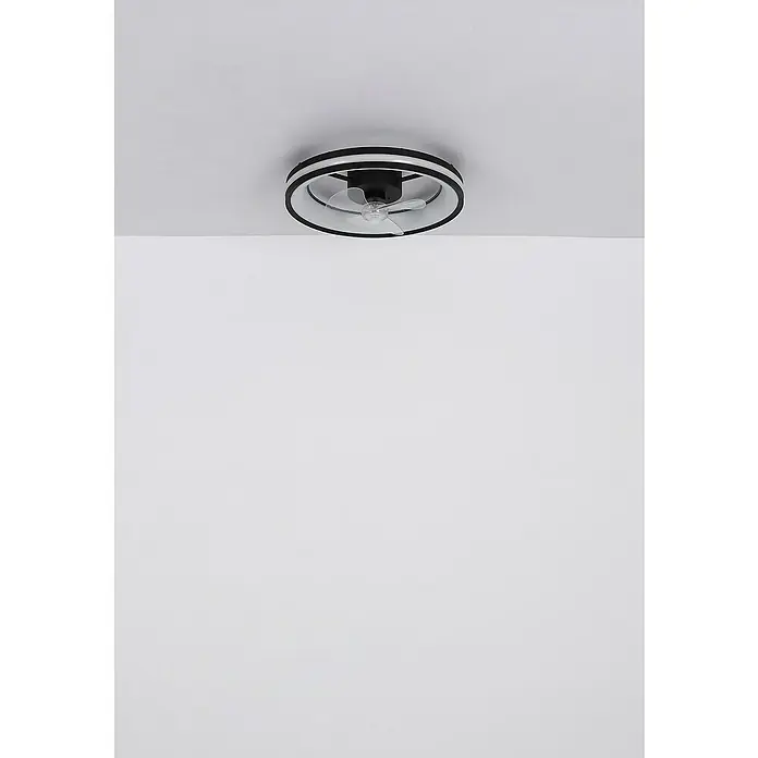 Globo Deckenventilator Gatian - 30 W, Durchmesser: 500 mm, Schwarz - Deckenventilator mit schwarzem Rand. Das Design ist schlicht und modern, passend für verschiedene Einrichtungsstile.