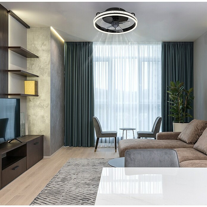 Globo Stropni ventilator Cataleya  (Crna, Promjer: 400 mm, 29 W) | BAUHAUS