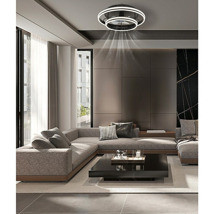 Globo Stropni ventilator Kendall  (Crna, Promjer: 600 mm, 40 W) | BAUHAUS