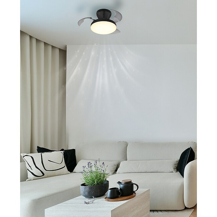 Globo Stropni ventilator Zavala  (Crna, Promjer: 380 mm, 15 W) | BAUHAUS