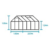 Halls Gewächshaus Popular 86 (2,57 x 1,93 x 1,95 m, Blankglas, Glasstärke: 3 mm, Grün)