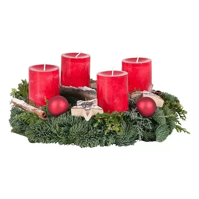 Piardino Adventskranz - Nobilistanne, Durchmesser: 40 cm, Mit Kerzen - Vorderansicht