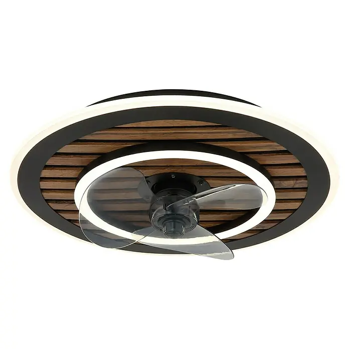 Globo Deckenventilator Trevino - 36 W, Durchmesser: 490 mm - Elegante Deckenleuchte mit integriertem Ventilator. Das Holzdesign und die LED-Beleuchtung schaffen eine moderne Atmosphäre.