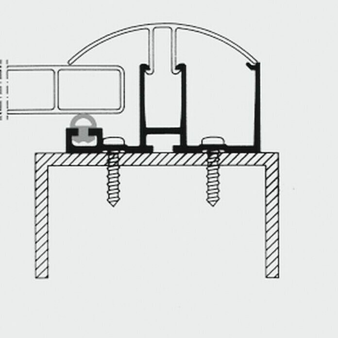 VarioprofilsprosseRandsystem, Geeignet für: Stegplatten 16 mm, 300 x 0,6 cm Front View