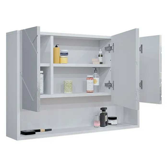 Vicco Spiegelschrank Irma Weiß Hochglanz - B x H: 80,1 x 55 cm, Sonstiges, Weiß Hochglanz