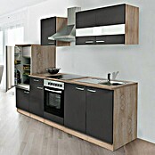 Respekta Composición de cocina (Ancho: 270 cm, Con dispositivos eléctricos, Gris)