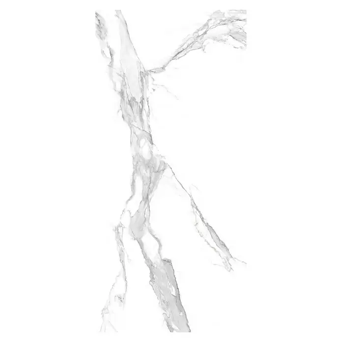 Bariperfil Panel de pared Corewall Carrara - 258 x 102,3 cm, Blanco - Baldosa de mármol blanco de alta calidad con vetas grises para interiores elegantes. Ideal para suelos y paredes.