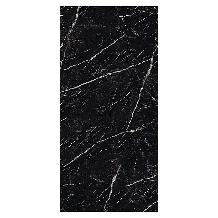 Bariperfil Panel de pared Corewall Infinite - 258 x 102,3 cm, Negro - Mármol negro con vetas blancas sorprendentes, ideal para interiores lujosos. Su diseño elegante aporta sofisticación a cualquier espacio.