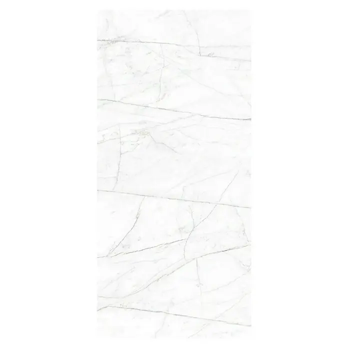 Bariperfil Panel de pared Corewall Everest - 258 x 102,3 cm, Blanco - Elegante baldosa de mármol blanco con delicadas vetas grises. Perfecta para interiores modernos, aporta lujo y luminosidad a cualquier espacio.